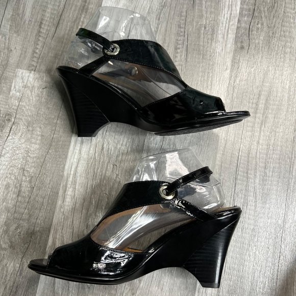 Sofft Patent Leather Back Slingback Cutout Sandals Pumps 9 1/2 - Picture 3 of 10